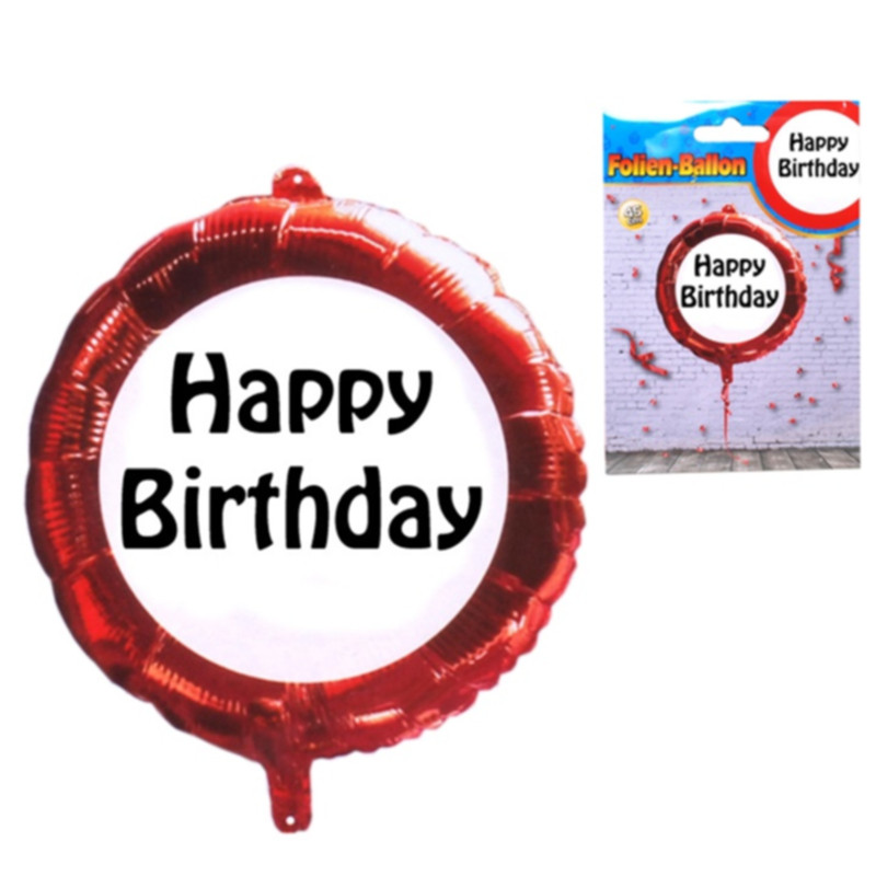 Udo Schmidt Folien Ballon Happy Birthday ca. 45 cm aus Kunststoff glänzende Partydekoration für Geburtstagsfeiern